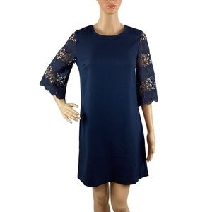 Banana Republic Lace Sleeve Mini Dress Size 0 Navy Blue